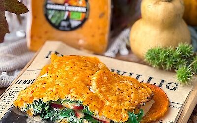 Wrap mit biologischem Kürbiskäse