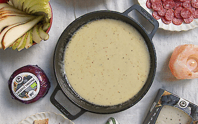 Trüffel-Käsefondue mit 2 Sorten Trüffelkäse